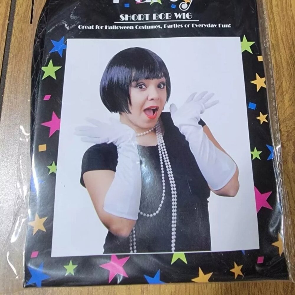 Adult Short Bob Wig Black Halloween Costume Party Role Play Imagine Team Spirit